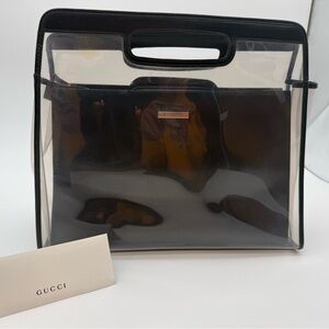 Gucci 2 Way PVC Tote with Leather Insert